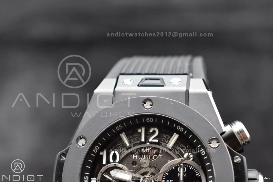 Skeleton 1:1 Best Unico Dial Black Titanium Big Rubber Black ZF Strap Edition Bang Hublot On A1280 0214